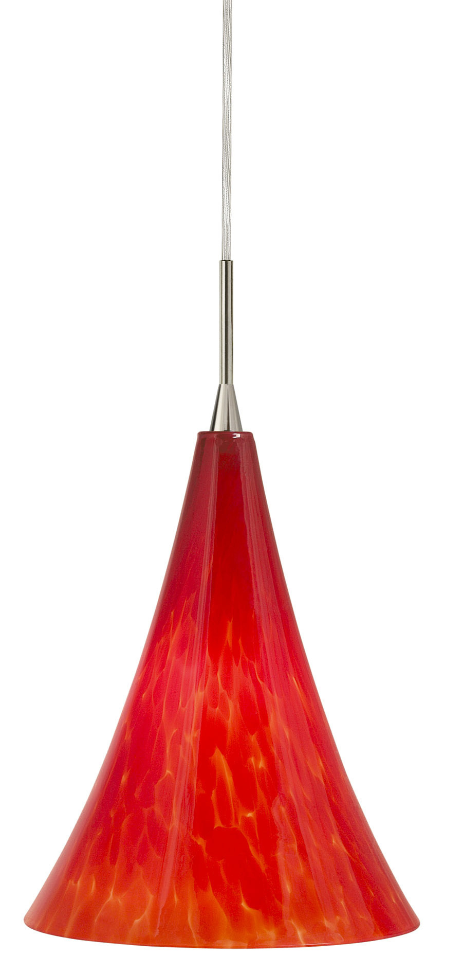 Pendant Belle Grande Red Satin Nickel E26 Incandescent 60W Monopoint