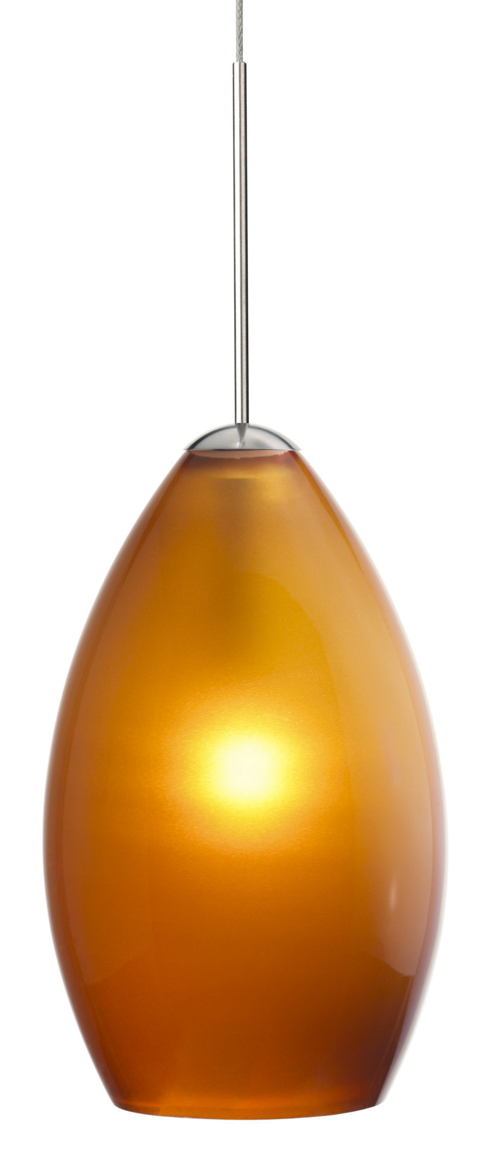 Pendant Luma Amber Polished Nickel GY6.35 Xenon 50W Monopoint Canopy