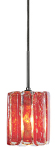 Stone Lighting PD162RDBZRT6BRD - Pendant Xylo Red Glass Bronze Red Cord 120v 60W Retro Edison
