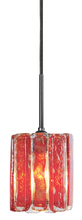 Stone Lighting PD162RDBZRT6BGY - Pendant Xylo Red Glass Bronze Grey Cord 120v 60W Retro Edison